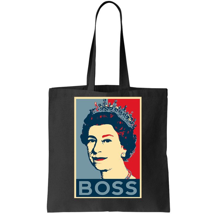 Boss Queen Elizabeth Retro Vintage Tote Bag