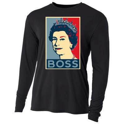 Boss Queen Elizabeth Retro Vintage Cooling Performance Long Sleeve Crew