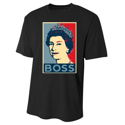 Boss Queen Elizabeth Retro Vintage Performance Sprint T-Shirt