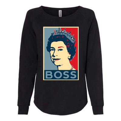 Boss Queen Elizabeth Retro Vintage Womens California Wash Sweatshirt