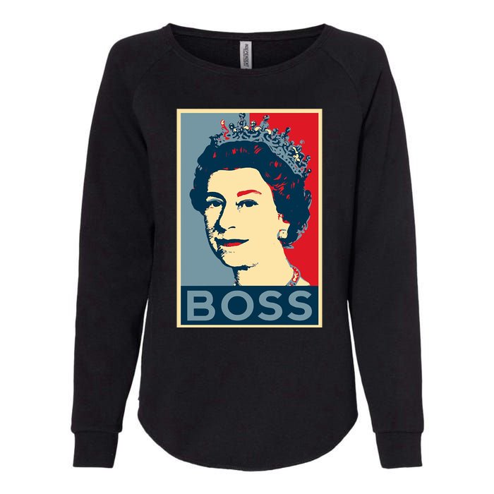 Boss Queen Elizabeth Retro Vintage Womens California Wash Sweatshirt