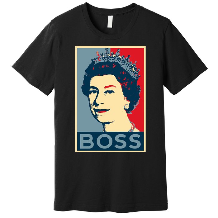 Boss Queen Elizabeth Retro Vintage Premium T-Shirt