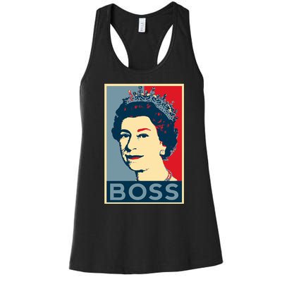 Boss Queen Elizabeth Retro Vintage Women's Racerback Tank