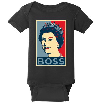 Boss Queen Elizabeth Retro Vintage Baby Bodysuit