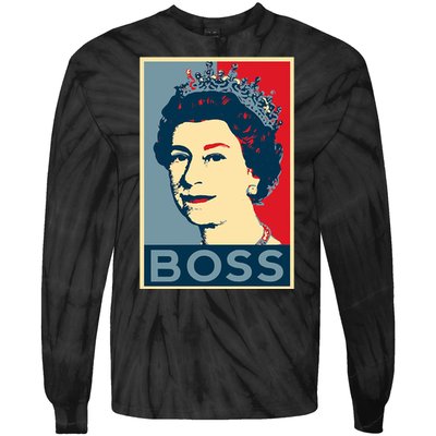 Boss Queen Elizabeth Retro Vintage Tie-Dye Long Sleeve Shirt