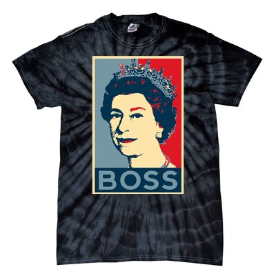 Boss Queen Elizabeth Retro Vintage Tie-Dye T-Shirt