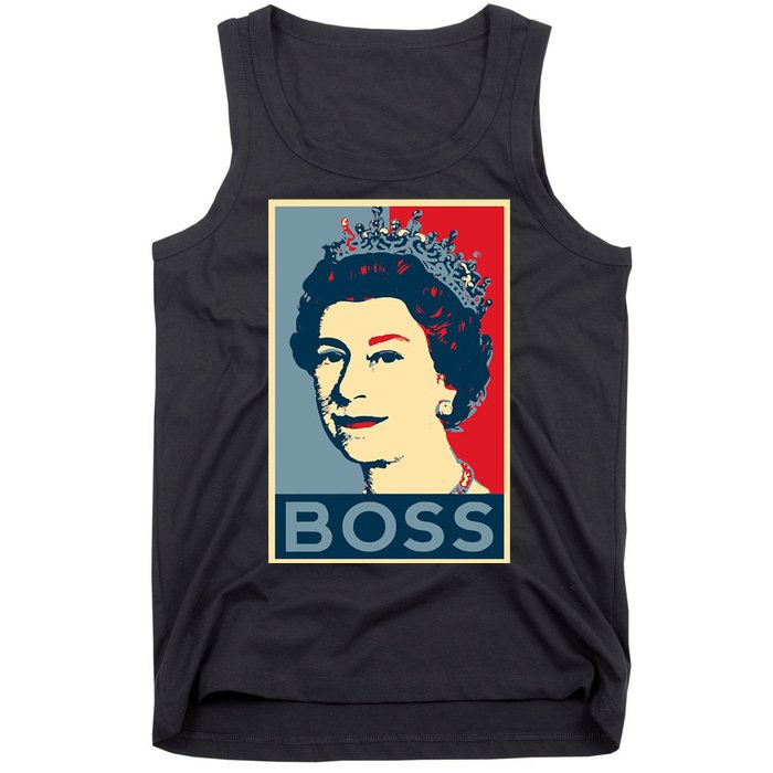 Boss Queen Elizabeth Retro Vintage Tank Top