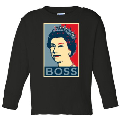 Boss Queen Elizabeth Retro Vintage Toddler Long Sleeve Shirt