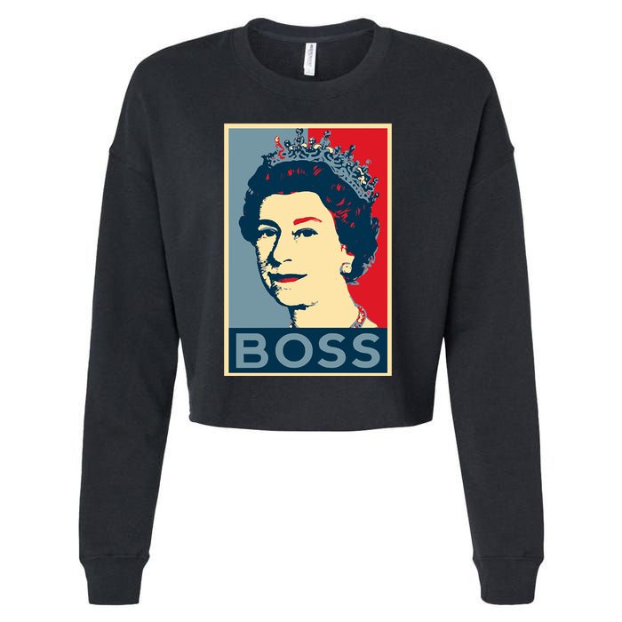 Boss Queen Elizabeth Retro Vintage Cropped Pullover Crew