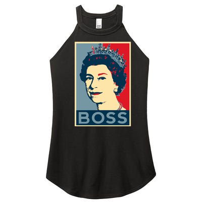 Boss Queen Elizabeth Retro Vintage Women's Perfect Tri Rocker Tank