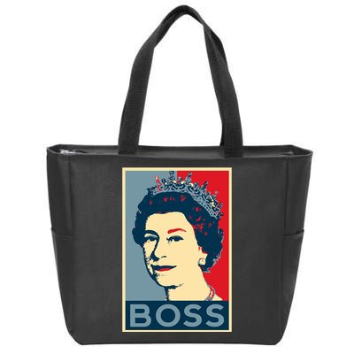 Boss Queen Elizabeth Retro Vintage Zip Tote Bag