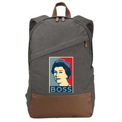 Boss Queen Elizabeth Retro Vintage Cotton Canvas Backpack