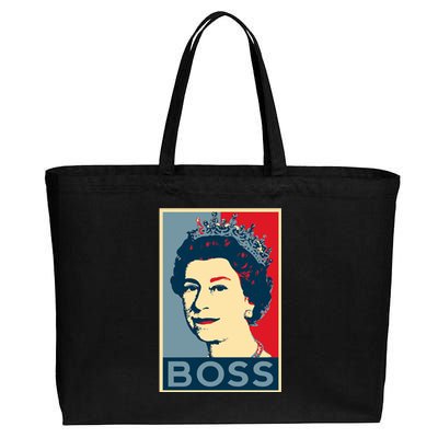 Boss Queen Elizabeth Retro Vintage Cotton Canvas Jumbo Tote