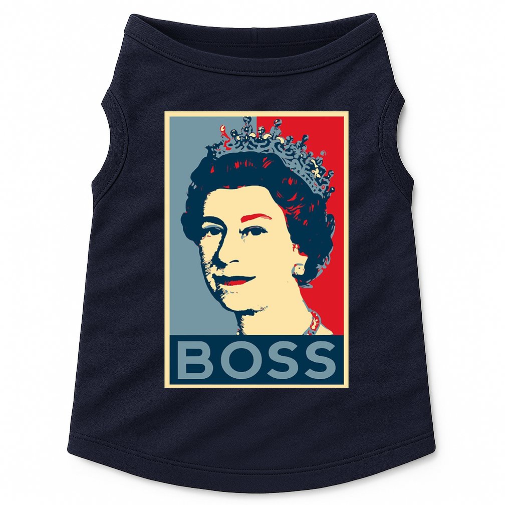 Boss Queen Elizabeth Retro Vintage Doggie Tank