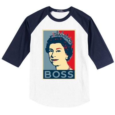 Boss Queen Elizabeth Retro Vintage Baseball Sleeve Shirt