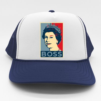 Boss Queen Elizabeth Retro Vintage Trucker Hat