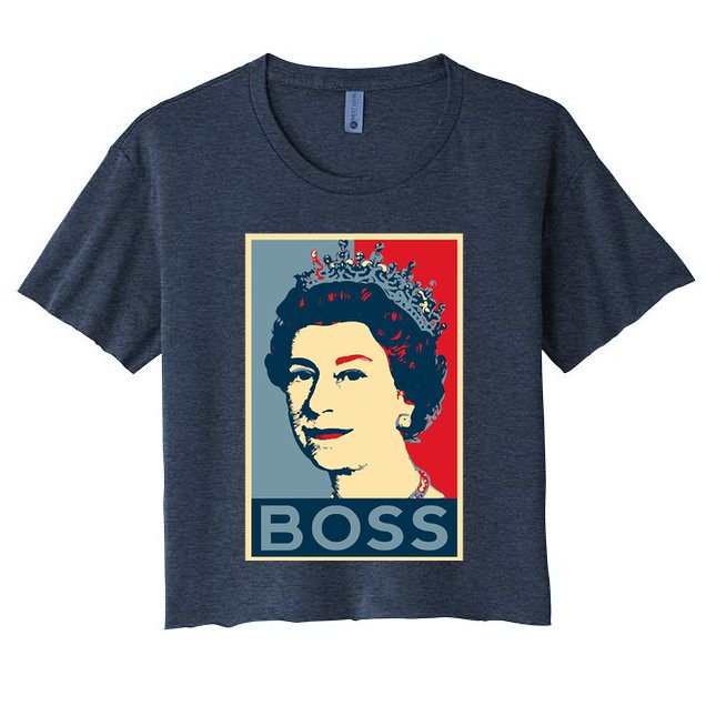 Boss Queen Elizabeth Retro Vintage Crop Top