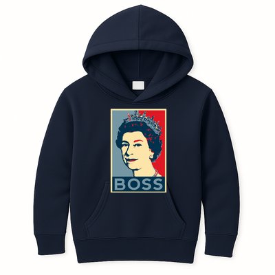 Boss Queen Elizabeth Retro Vintage Kids Hoodie