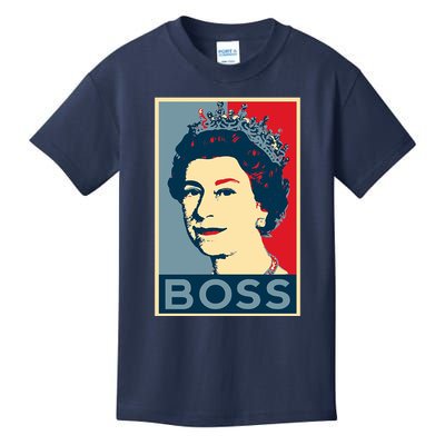 Boss Queen Elizabeth Retro Vintage Kids T-Shirt