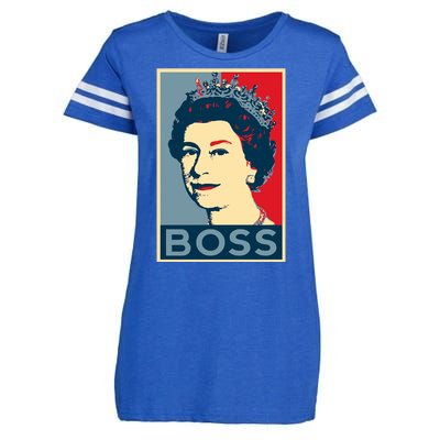 Boss Queen Elizabeth Retro Vintage Enza Ladies Jersey Football T-Shirt