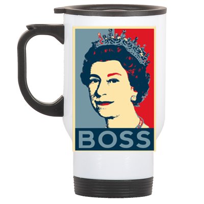 Boss Queen Elizabeth Retro Vintage Stainless Steel Travel Mug