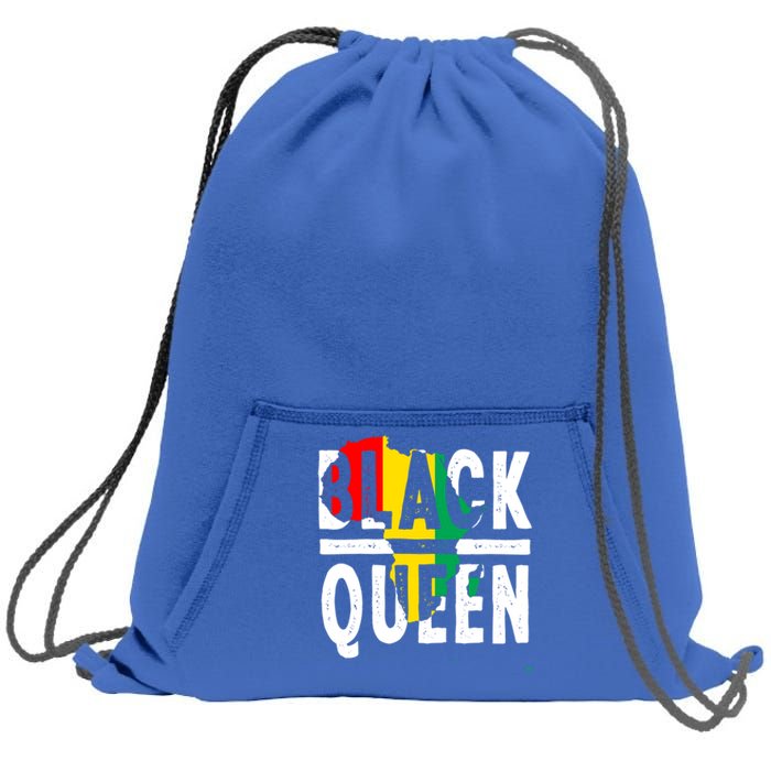 Black Queen Funny Africa Map History Pride Month Gift Sweatshirt Cinch Pack Bag