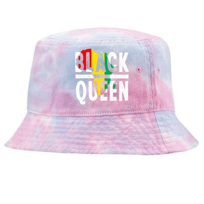 Black Queen Funny Africa Map History Pride Month Gift Tie-Dyed Bucket Hat