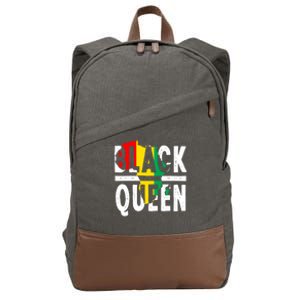 Black Queen Funny Africa Map History Pride Month Gift Cotton Canvas Backpack