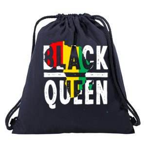 Black Queen Funny Africa Map History Pride Month Gift Drawstring Bag