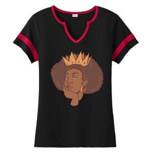 Black Queen Female Ladies Halftime Notch Neck Tee