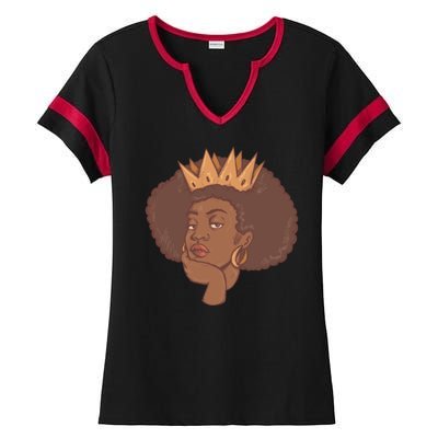 Black Queen Female Ladies Halftime Notch Neck Tee