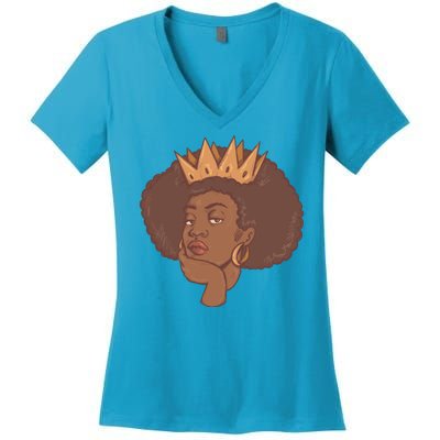 Black Queen Female Women's V-Neck T-Shirt