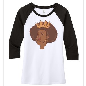 Black Queen Female Women's Tri-Blend 3/4-Sleeve Raglan Shirt