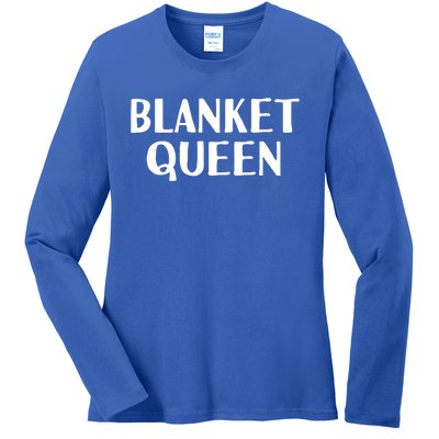 Blanket Queen Funny Lazy Sleep Day Sleepover Gift Idea Gift Ladies Long Sleeve Shirt