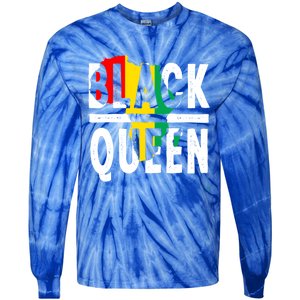 Black Queen Funny Africa Map History Pride Month Gift Gift Tie-Dye Long Sleeve Shirt