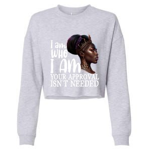 Black Queen Funny Gift Curly Natural Afro African American Cool Gift Cropped Pullover Crew