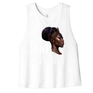 Black Queen Funny Gift Curly Natural Afro African American Cool Gift Women's Racerback Cropped Tank