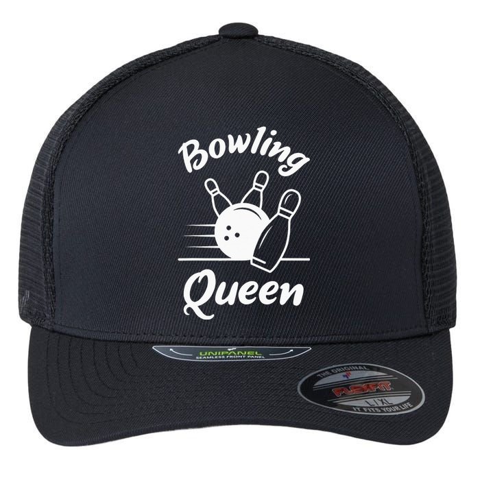 Bowling Queen Funny Bowler Mom Bowl Mothers Day Flexfit Unipanel Trucker Cap