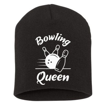 Bowling Queen Funny Bowler Mom Bowl Mothers Day Short Acrylic Beanie