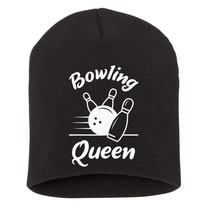 Bowling Queen Funny Bowler Mom Bowl Mothers Day Short Acrylic Beanie