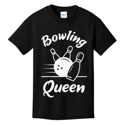 Bowling Queen Funny Bowler Mom Bowl Mothers Day Kids T-Shirt