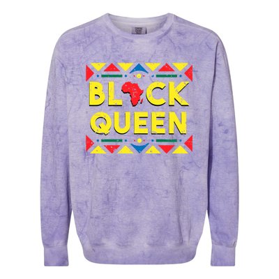 Black Queen Funny Gift African Roots Black History Month Gift Colorblast Crewneck Sweatshirt