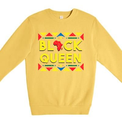 Black Queen Funny Gift African Roots Black History Month Gift Premium Crewneck Sweatshirt