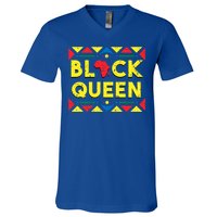 Black Queen Funny Gift African Roots Black History Month Gift V-Neck T-Shirt