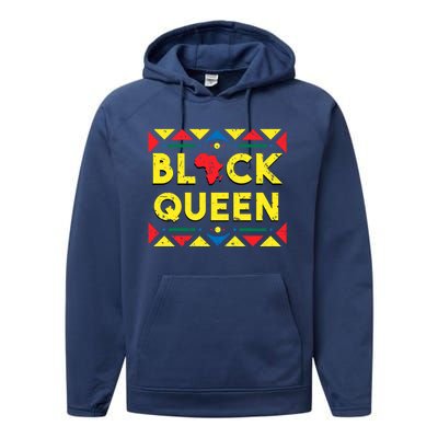 Black Queen Funny Gift African Roots Black History Month Gift Performance Fleece Hoodie