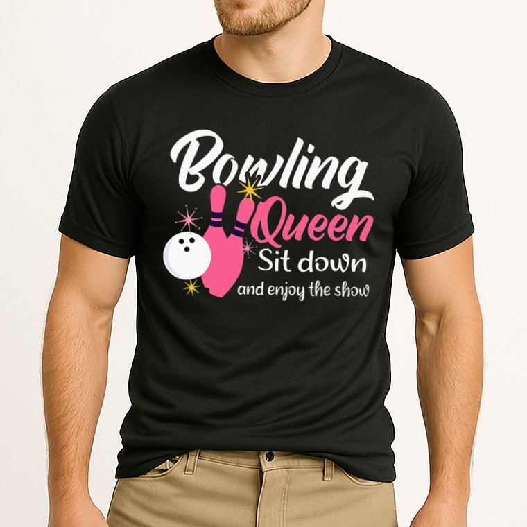 Bowling Queen, Funny Bowling Cooling Performance Crew T-Shirt