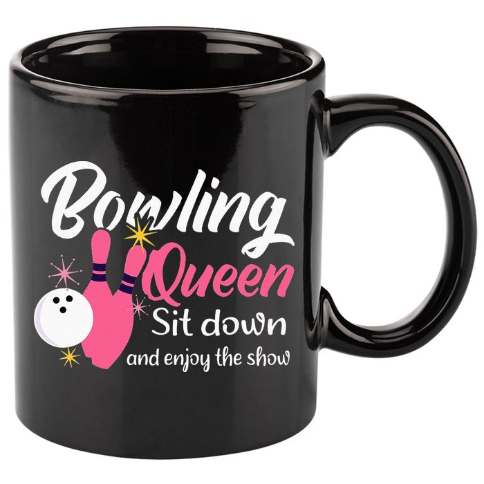 Bowling Queen, Funny Bowling 11oz C Handle Ceramic Mug
