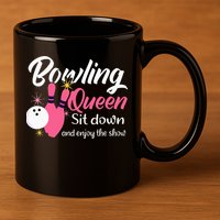 Bowling Queen, Funny Bowling 11oz C Handle Ceramic Mug