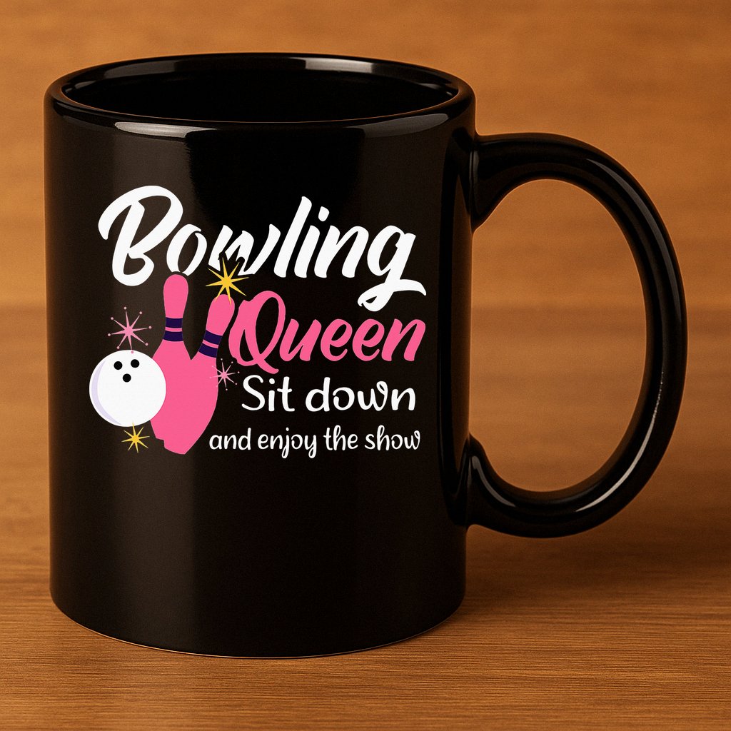 Bowling Queen, Funny Bowling 11oz C Handle Ceramic Mug