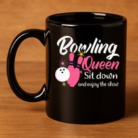 Bowling Queen, Funny Bowling 11oz C Handle Ceramic Mug